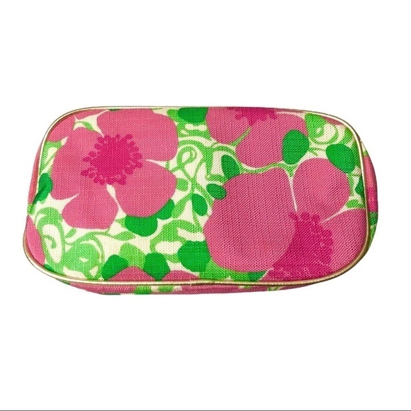 LILLY PULITZER X ESTÉE LAUDER Pink & Green Floral Clutch Zipper Pouch - Picture 2 of 5